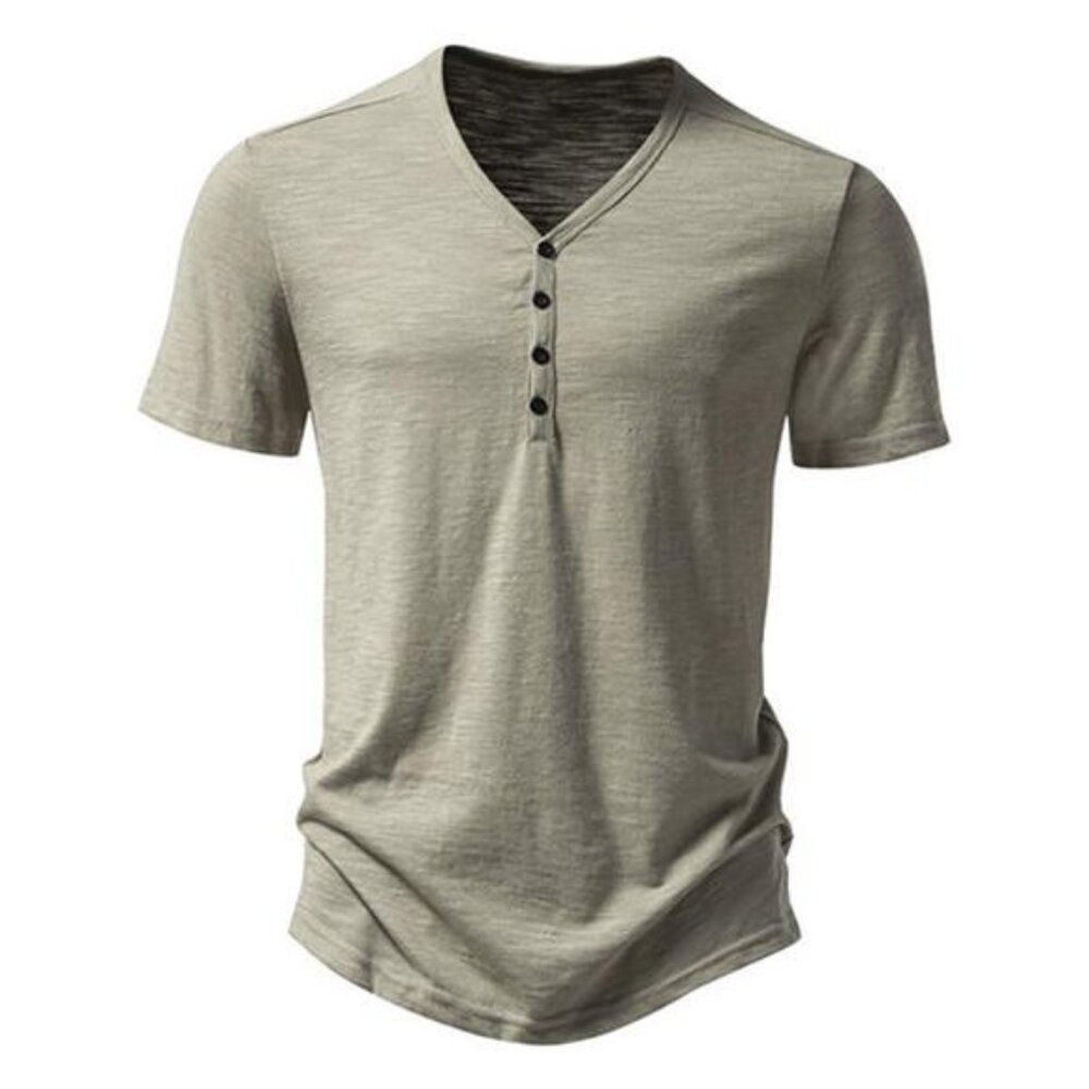 Men's Casual Button Detail T-Shirt - Picture 16 of 16